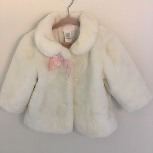 Janie and Jack Faux Fur Shrug with Bow 6-12 months